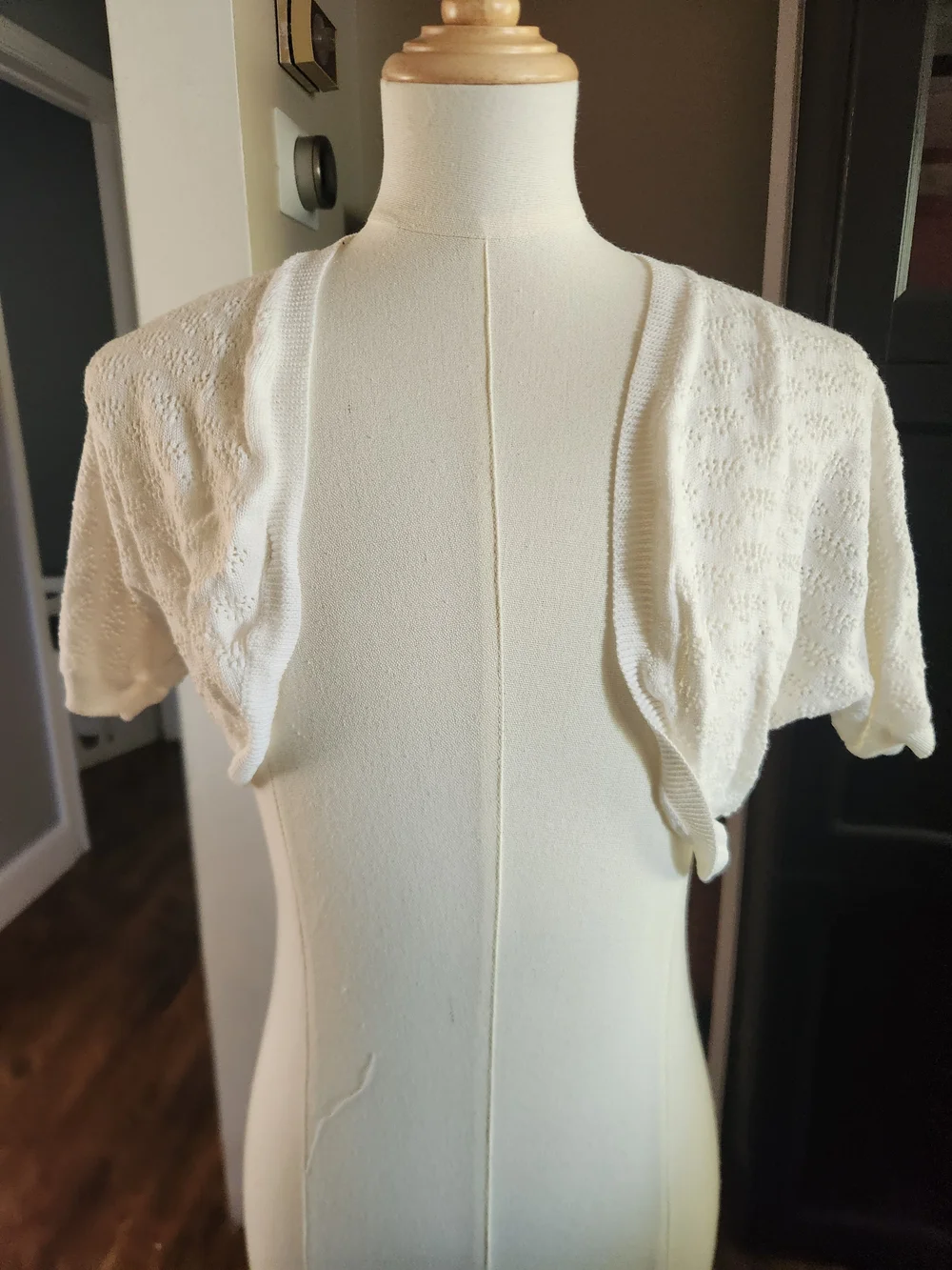 The Children's Place Cream Open-Knit Short Sleeve Bolero
